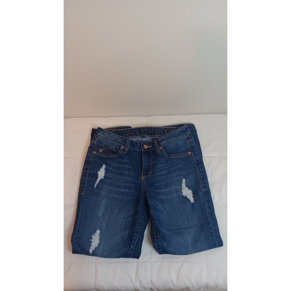 Jag Jeans Slim Ankle Sz 4 Dark Wash Blue Distressed